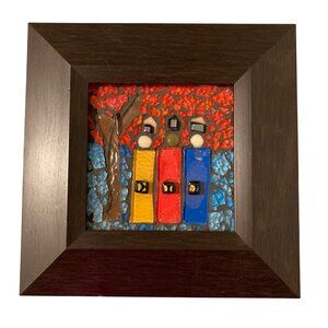 Puerto Rican Framed Art Glass Mosaic By Maritza Robles